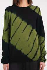 Cashmere Seamless Long Pullover in Diagonal Shibori