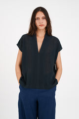 Cropped Top in Linen Crepe