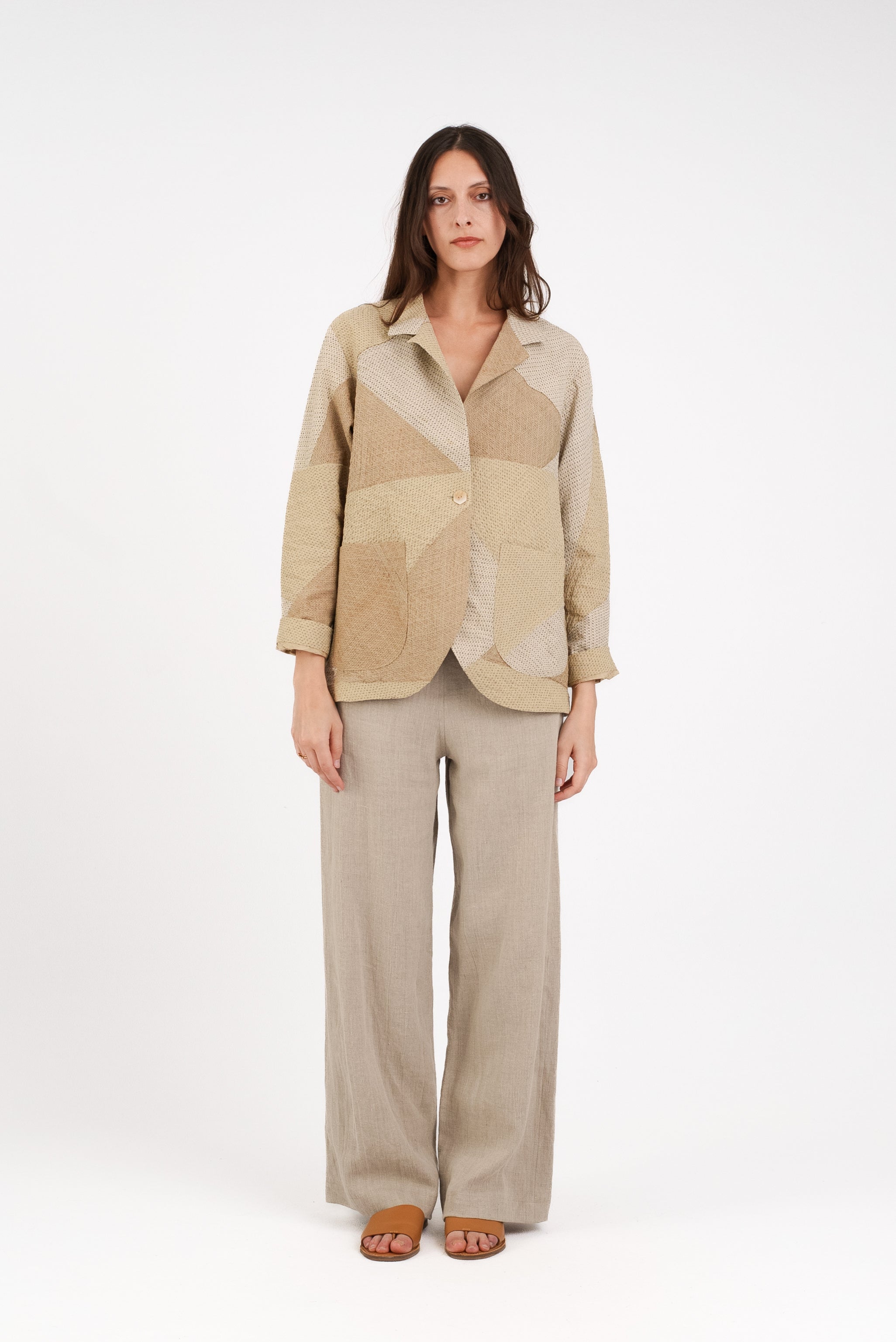 French Pant in Natural Linen