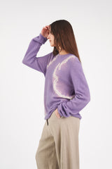 Cashmere Seamless Long Pullover in Clouds Shibori