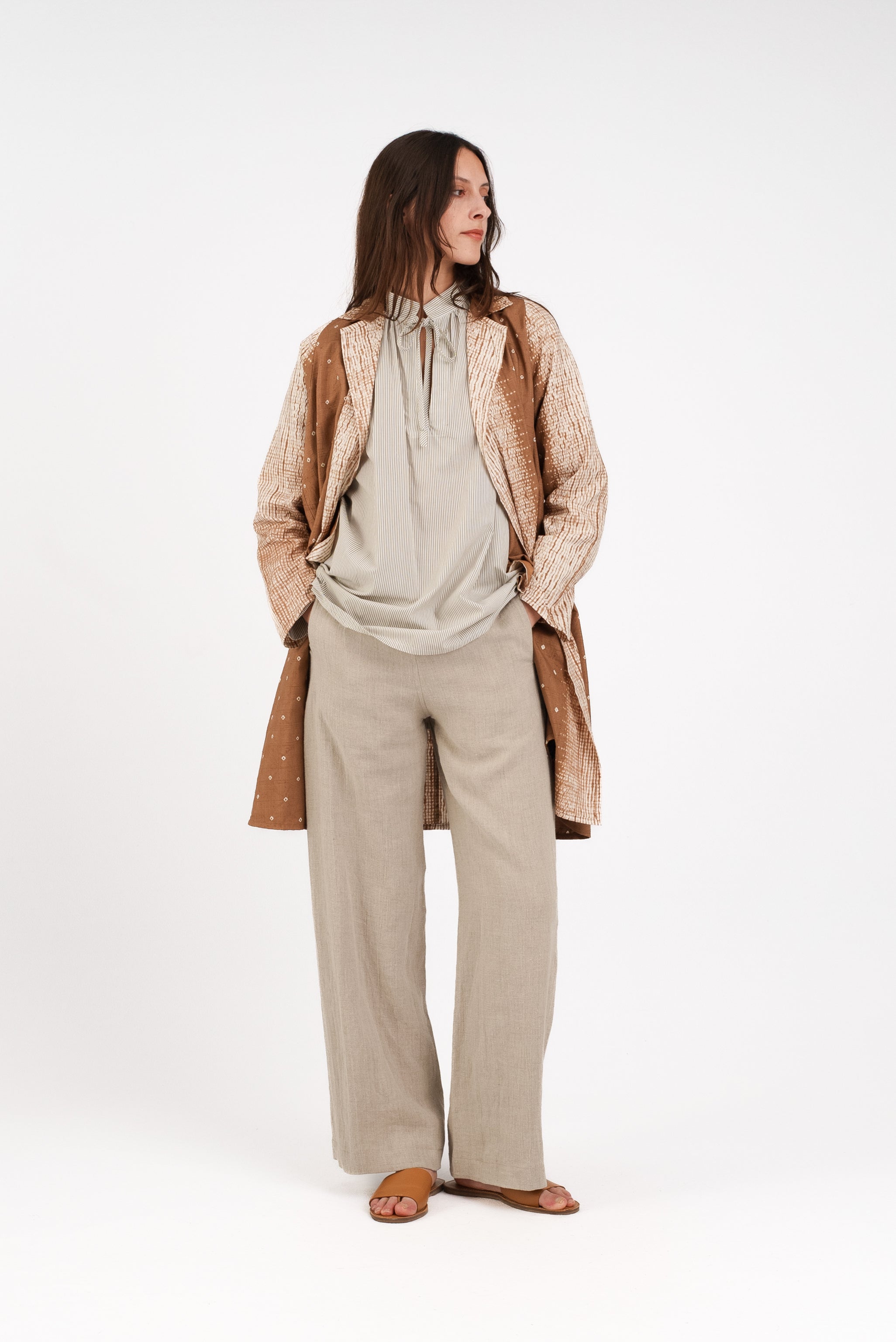 French Pant in Natural Linen