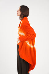 Cashmere Upside Down Cape in Cloud Shibori