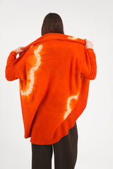 Cashmere Upside Down Cape in Cloud Shibori