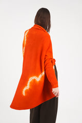 Cashmere Upside Down Cape in Cloud Shibori