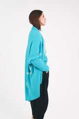 Cashmere Upside Down Cape in Cloud Shibori