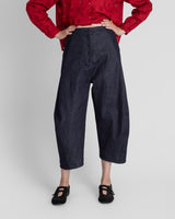 Paris Pant in Blue-Black Cotton Denim