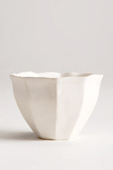 Fluted White Porcelain Cup
