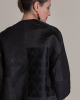 Long Party Jacket in Pieced Vintage Japanese Black Silk Mix