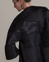 Long Party Jacket in Pieced Vintage Japanese Black Silk Mix