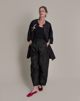 Long Party Jacket in Pieced Vintage Japanese Black Silk Mix