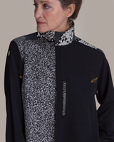 Classic Shirt in Vintage Japanese Black Silk Mix