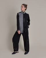 Classic Shirt in Vintage Japanese Black Silk Mix