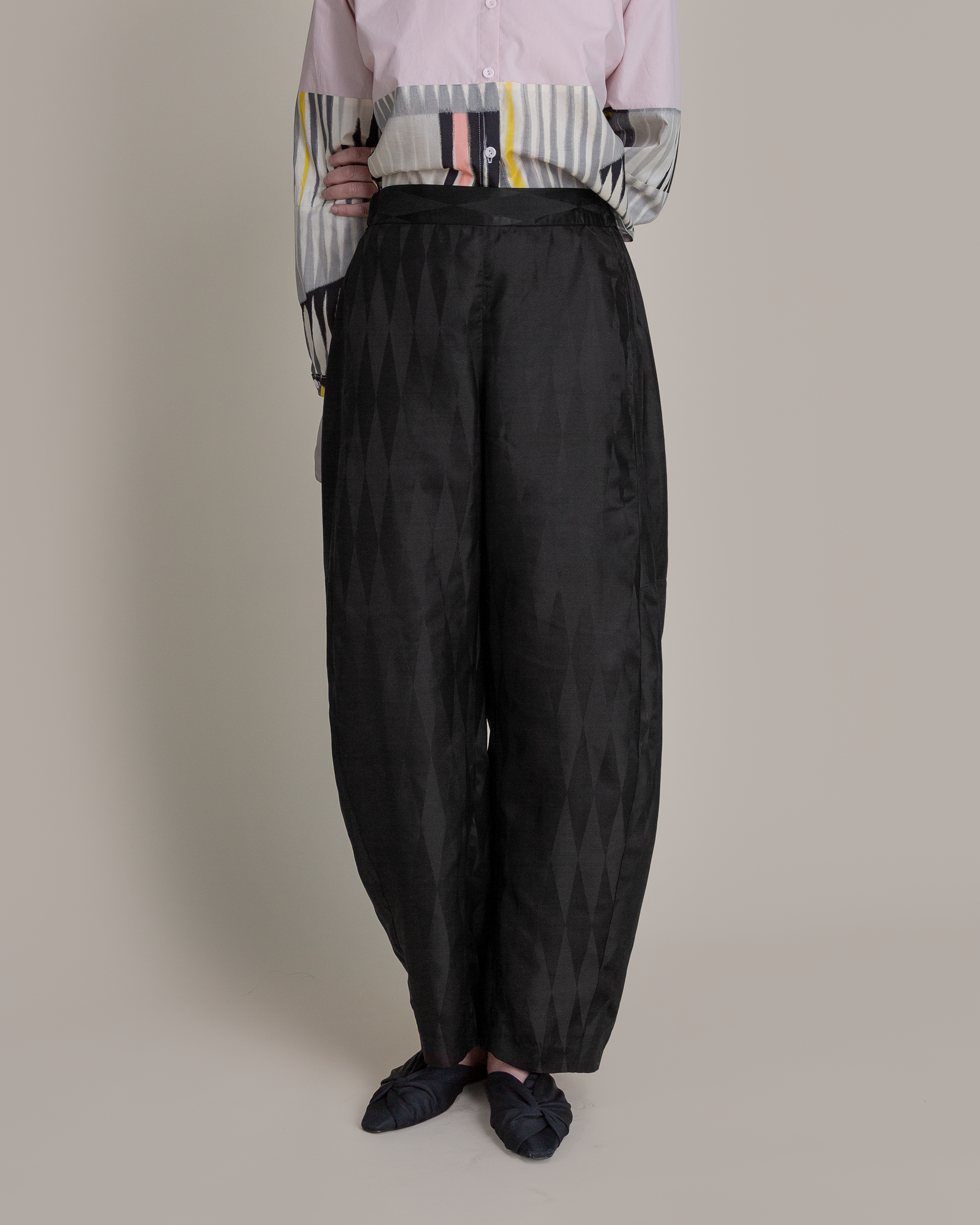 Curve Pant in Vintage Japanese Silk Harlequin