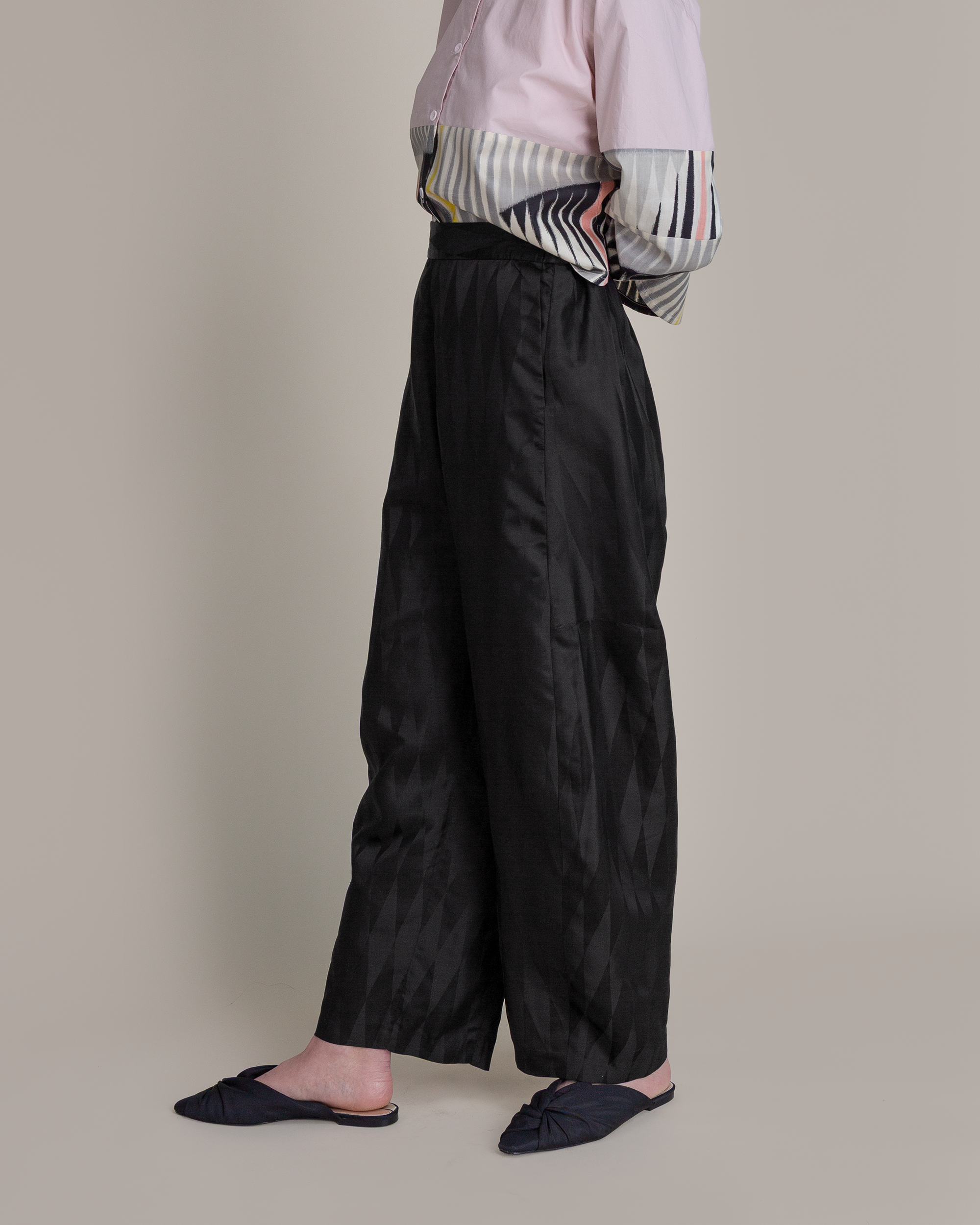 Curve Pant in Vintage Japanese Silk Harlequin