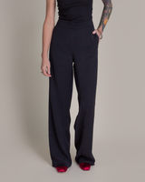 French Pant in Black Rayon Blend