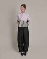 Mini Shirt in Vintage Silk Meisen Wedges and Poplin Mix