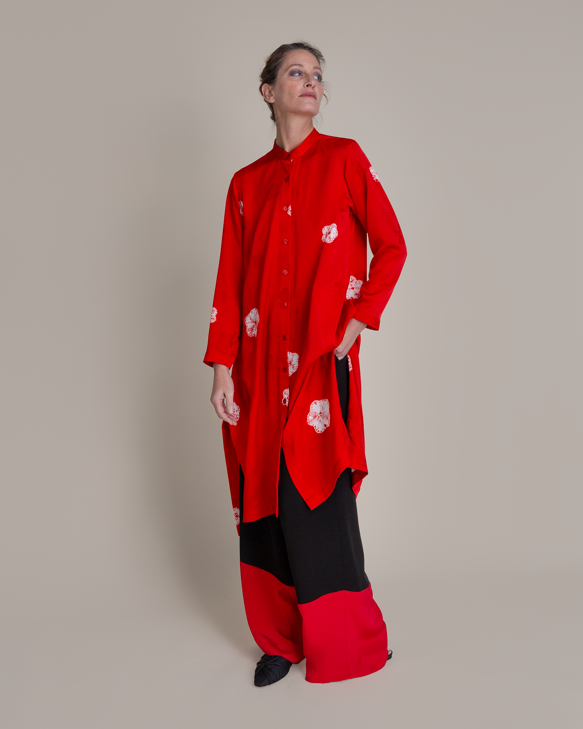 New Dress in Vintage Japanese Silk Shibori Flowers