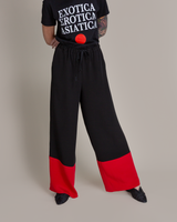 PJ Pant in Silk Crepe with Red Band