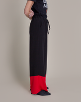 PJ Pant in Silk Crepe with Red Band
