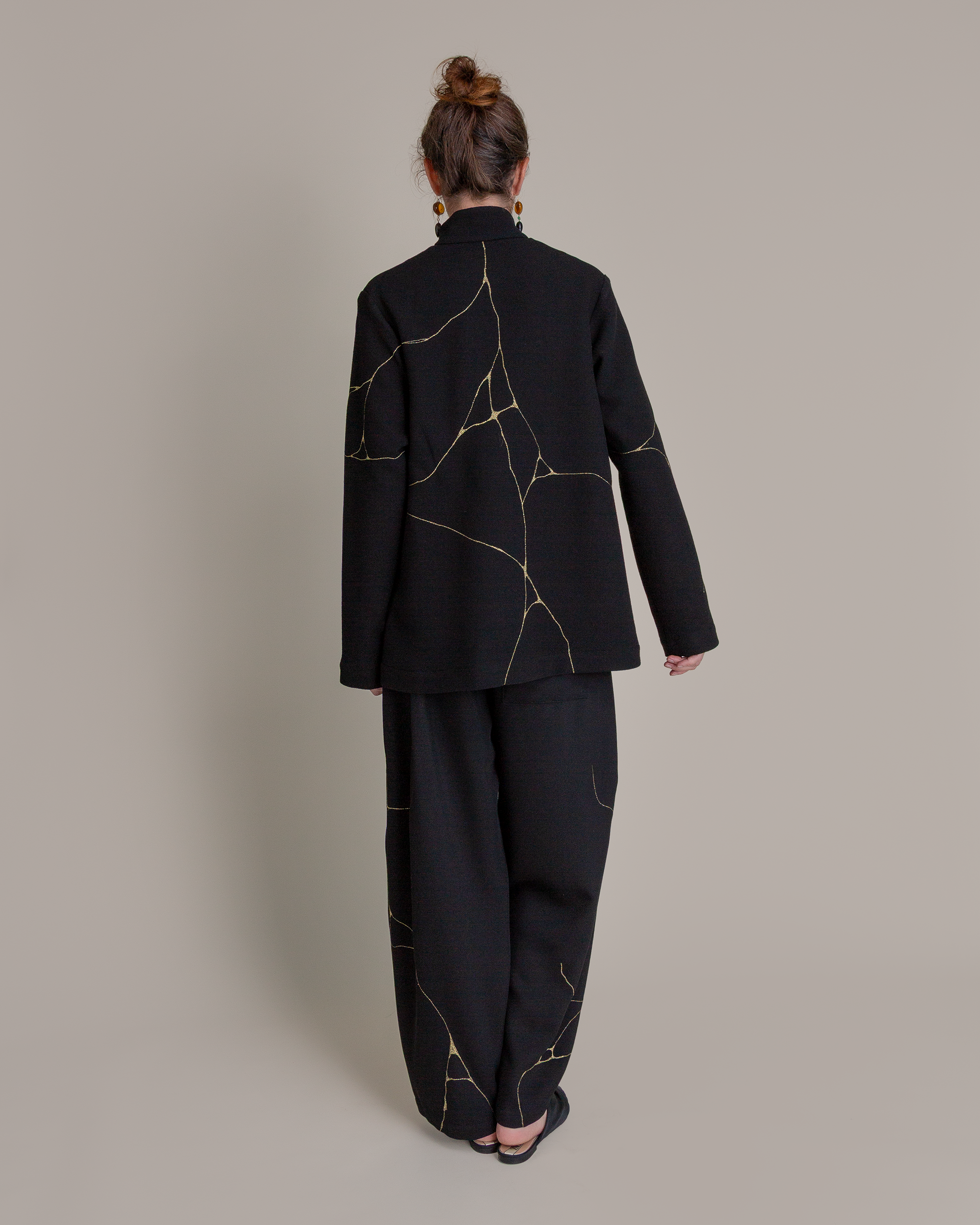 Curve Pant in Wool Twill with Kintsugi