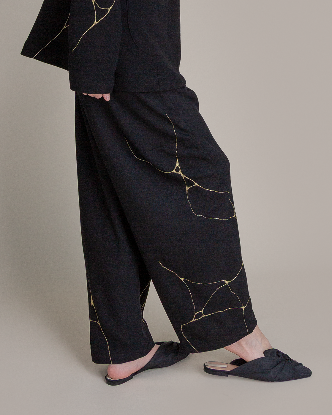 Curve Pant in Wool Twill with Kintsugi
