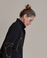 Amber, Jet & Emerald Earrings