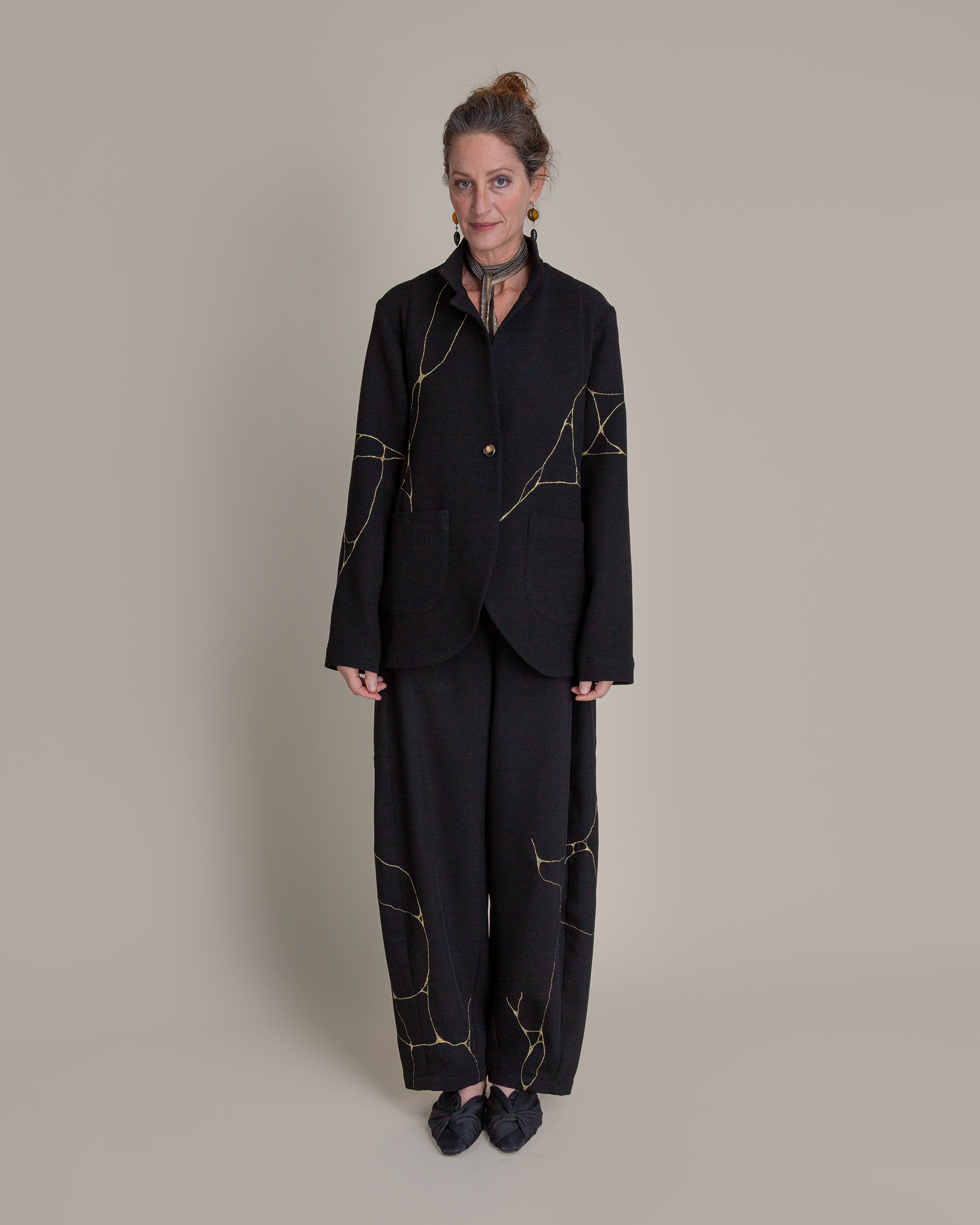 Curve Pant in Wool Twill with Kintsugi