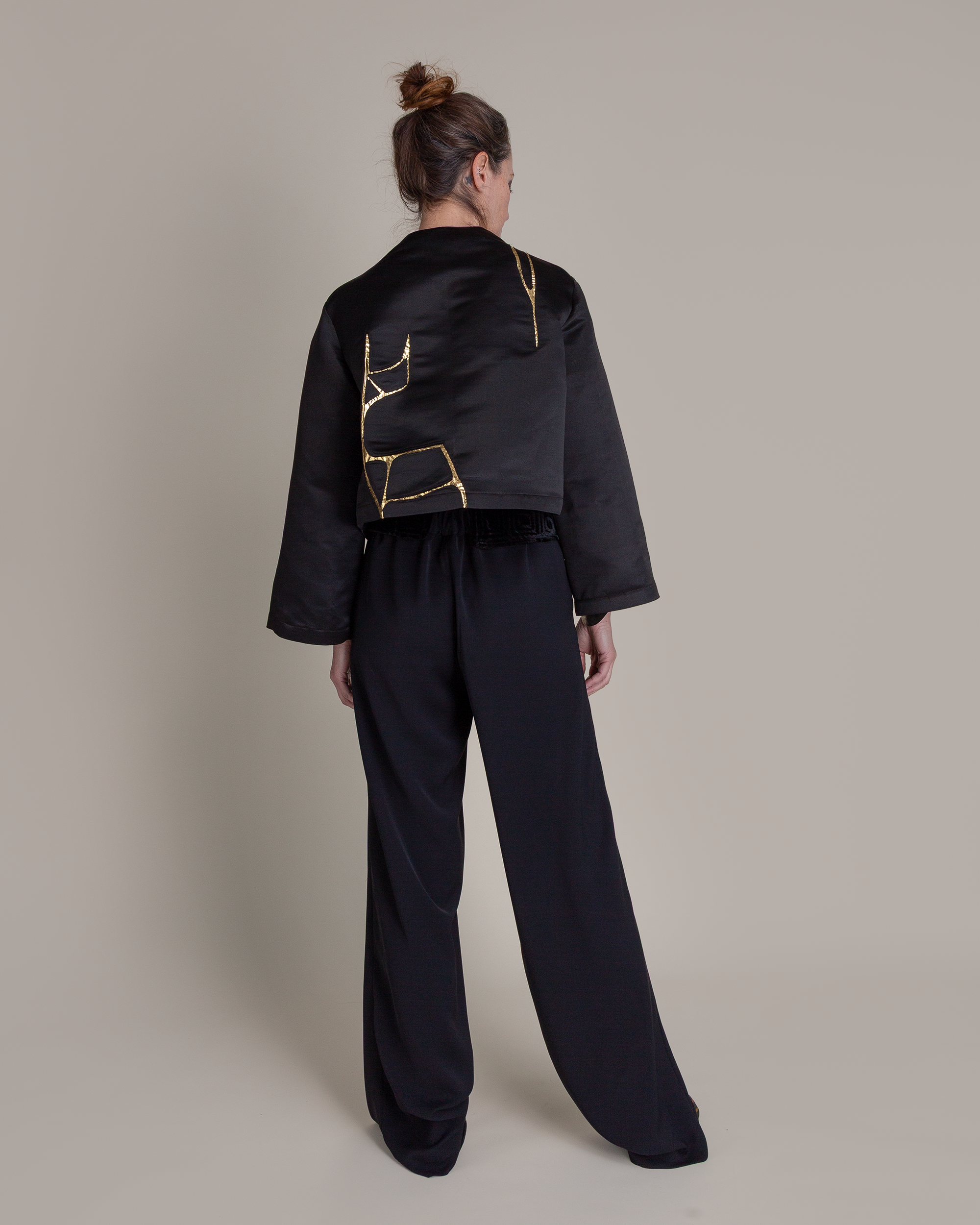 Sprite Jacket in Vintage Satin with Kintsugi