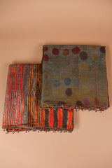 Reversible Scarf in Dots and Shibori