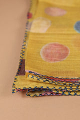 Cotton Silk Scarf in Yellow Dots