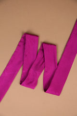 Long Wide Ribbon Tie in Vintage Japanese Fuchsia Silk Damask