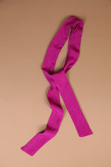 Long Wide Ribbon Tie in Vintage Japanese Fuchsia Silk Damask