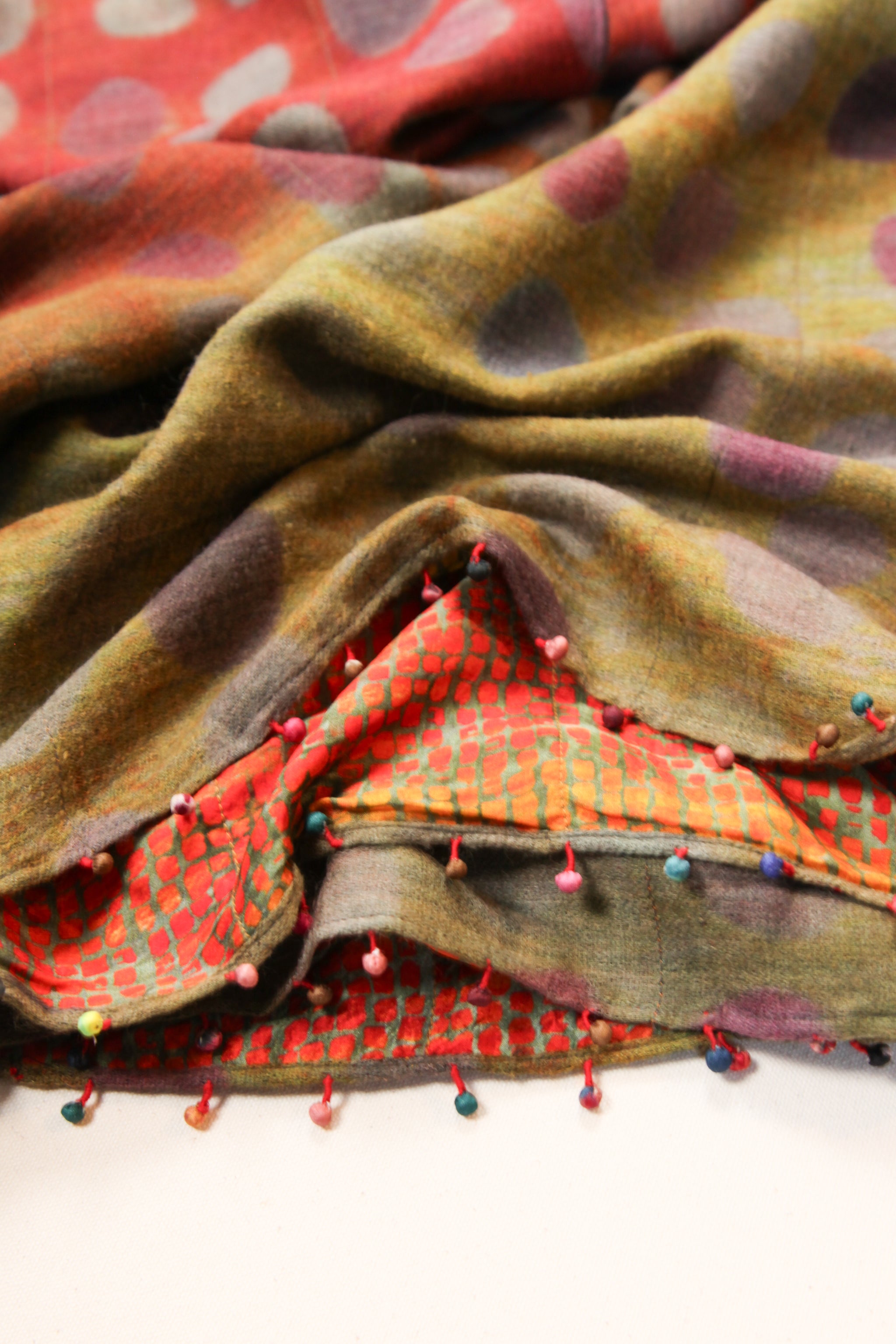 Reversible Scarf in Dots and Silk Print