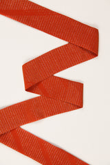 Long Wide Ribbon Tie in Vintage Japanese Orange Metallic Stripe