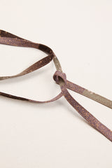 Skinny Ribbon Tie in Vintage Japanese Mauve Print