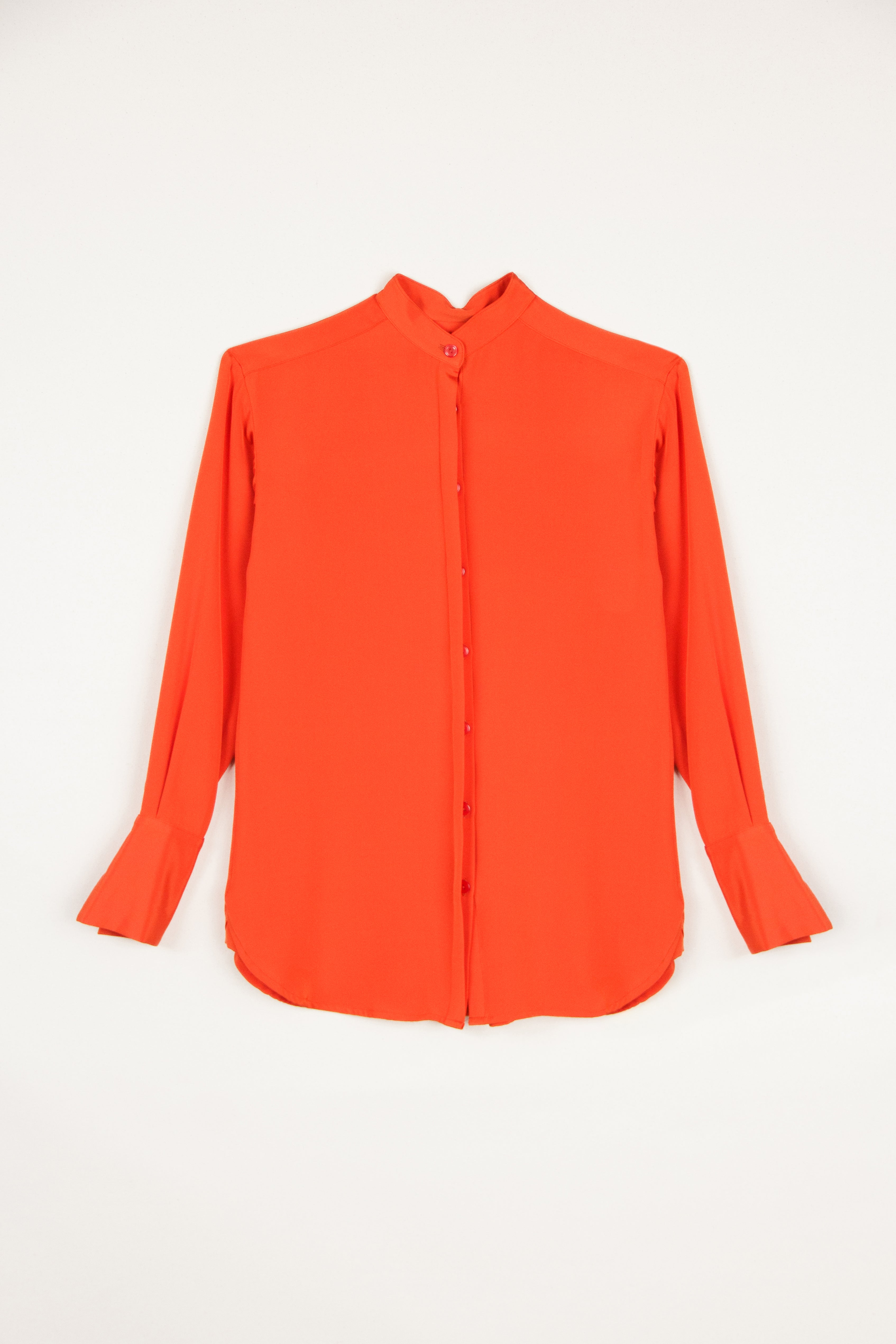 Madison Shirt in Orange Silk Crepe