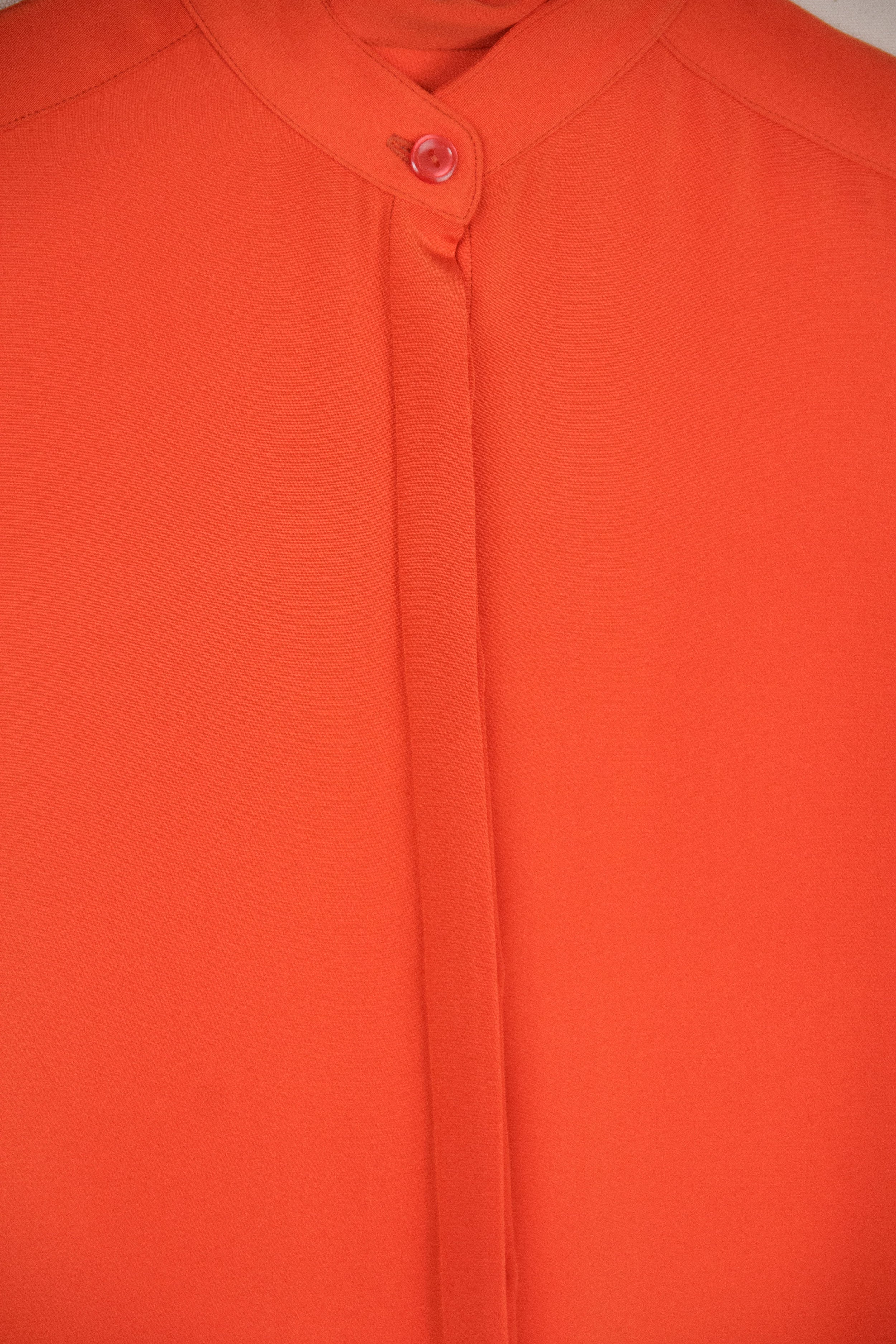 Madison Shirt in Orange Silk Crepe