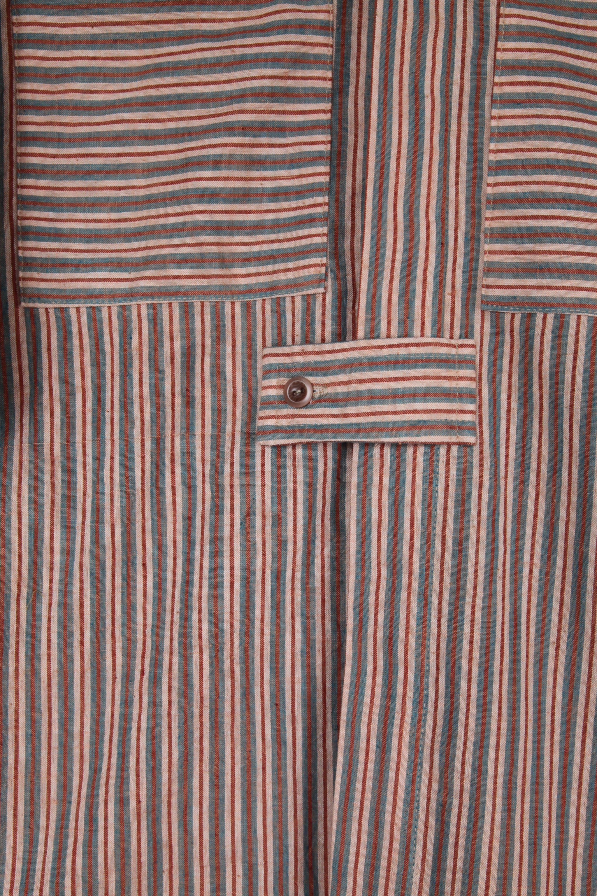 Sally Shirt in Cotton Terracotta Stripe