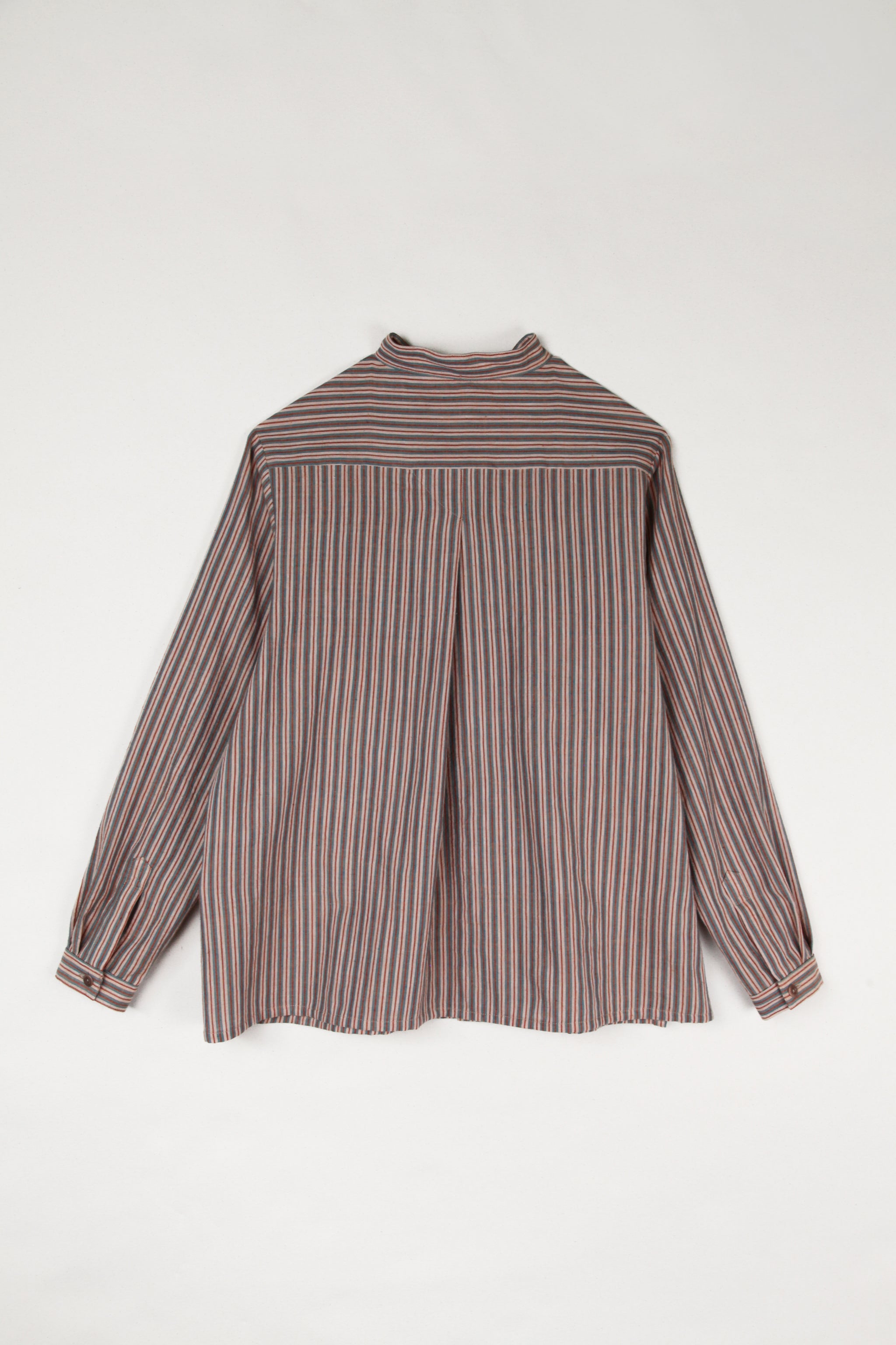 Sally Shirt in Cotton Terracotta Stripe