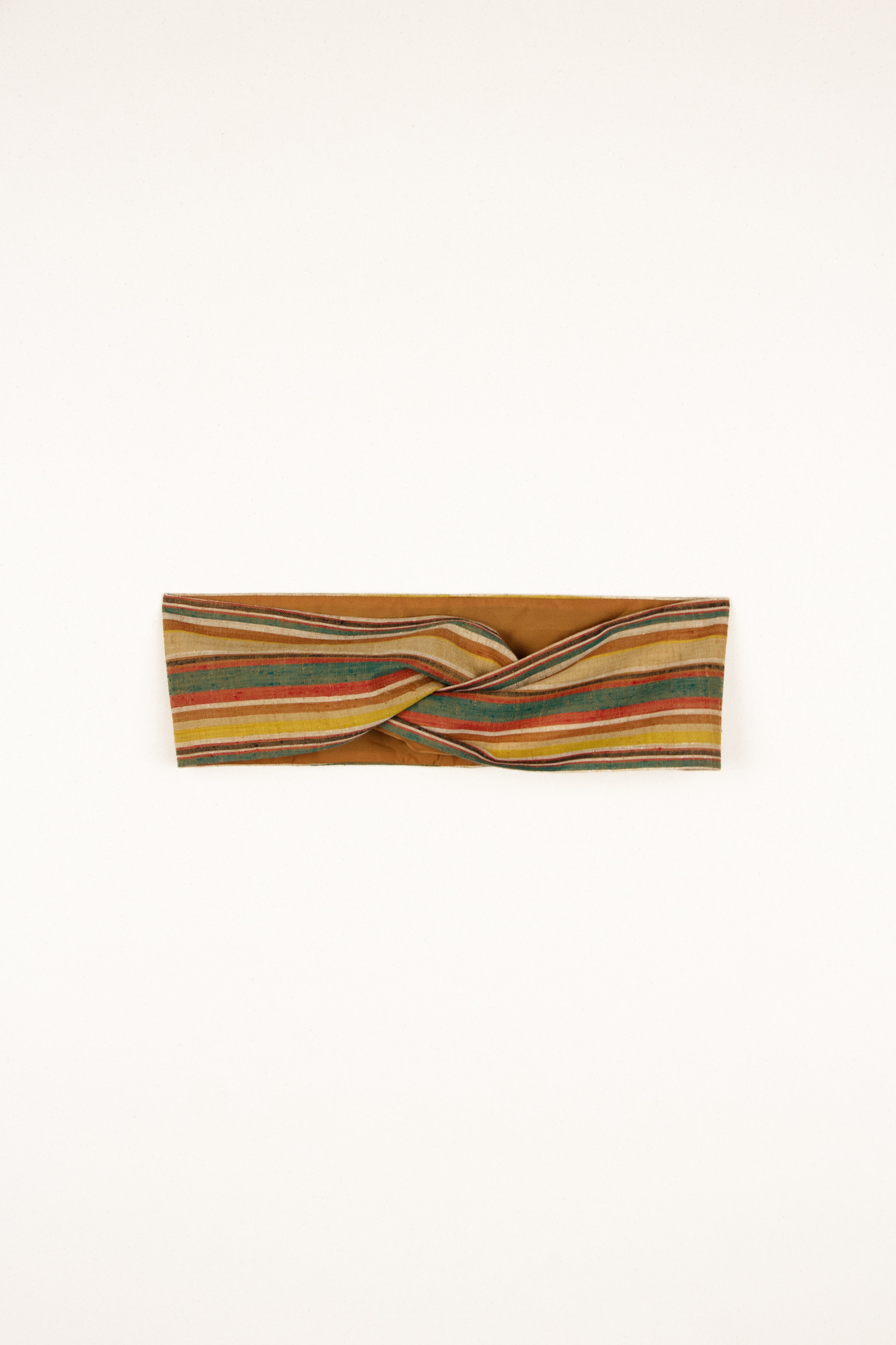 Velcro Twist Belt in Vintage Japanese Raw Silk Stripe