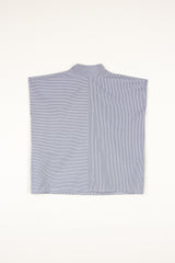 Cropped Top in Blue Pinstripe Cotton