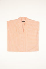 Cropped Top in Orange Pinstripe Cotton