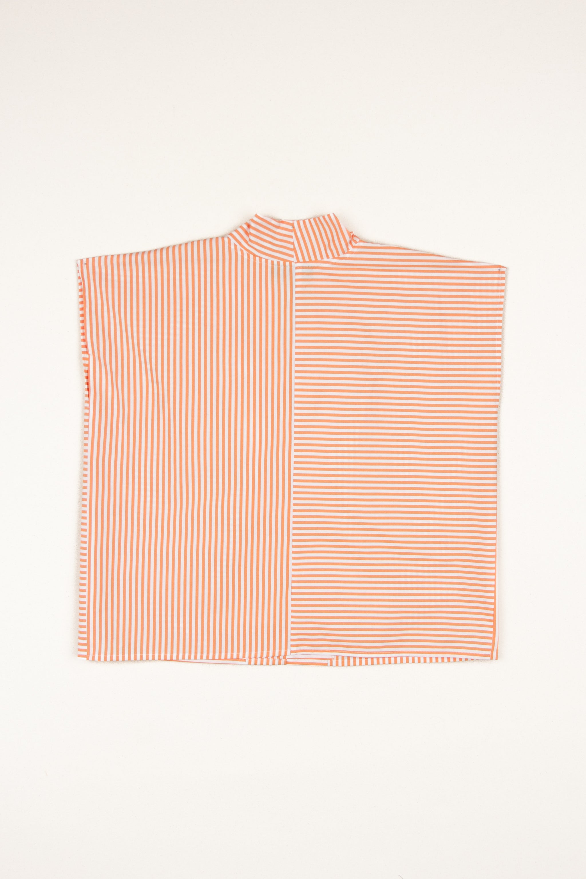 Cropped Top in Orange Pinstripe Cotton