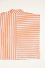 Cropped Top in Orange Pinstripe Cotton