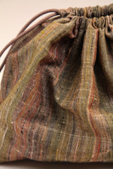 Pouf Clutch in Vintage Japanese Autumnal Slub - 03