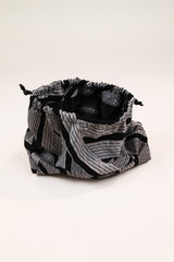 Pouf Clutch in Raw-Pieced Vintage Japanese Stripes - 04