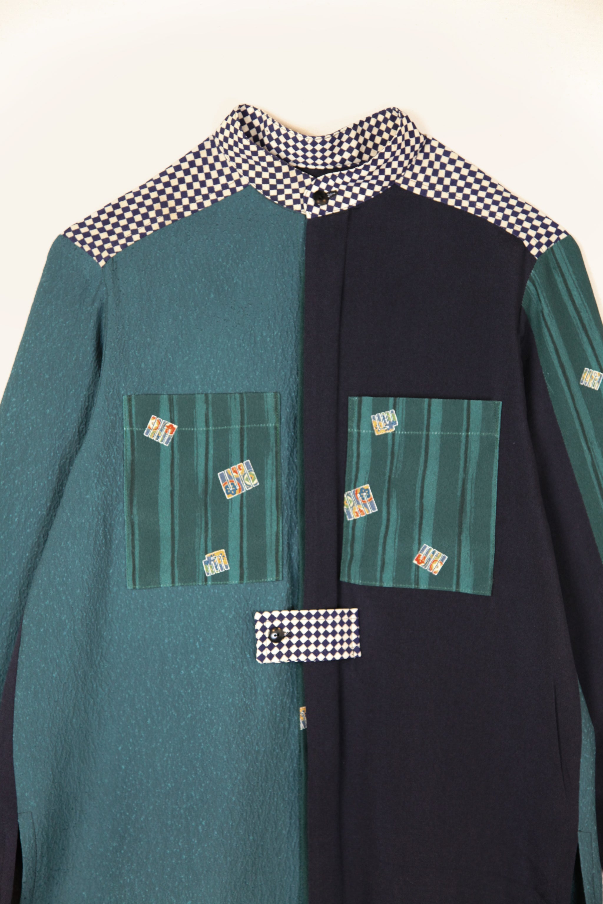 Sally Shirt in Vintage Japanese Sea Green Silk Mix