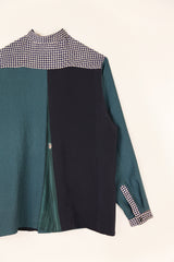 Sally Shirt in Vintage Japanese Sea Green Silk Mix