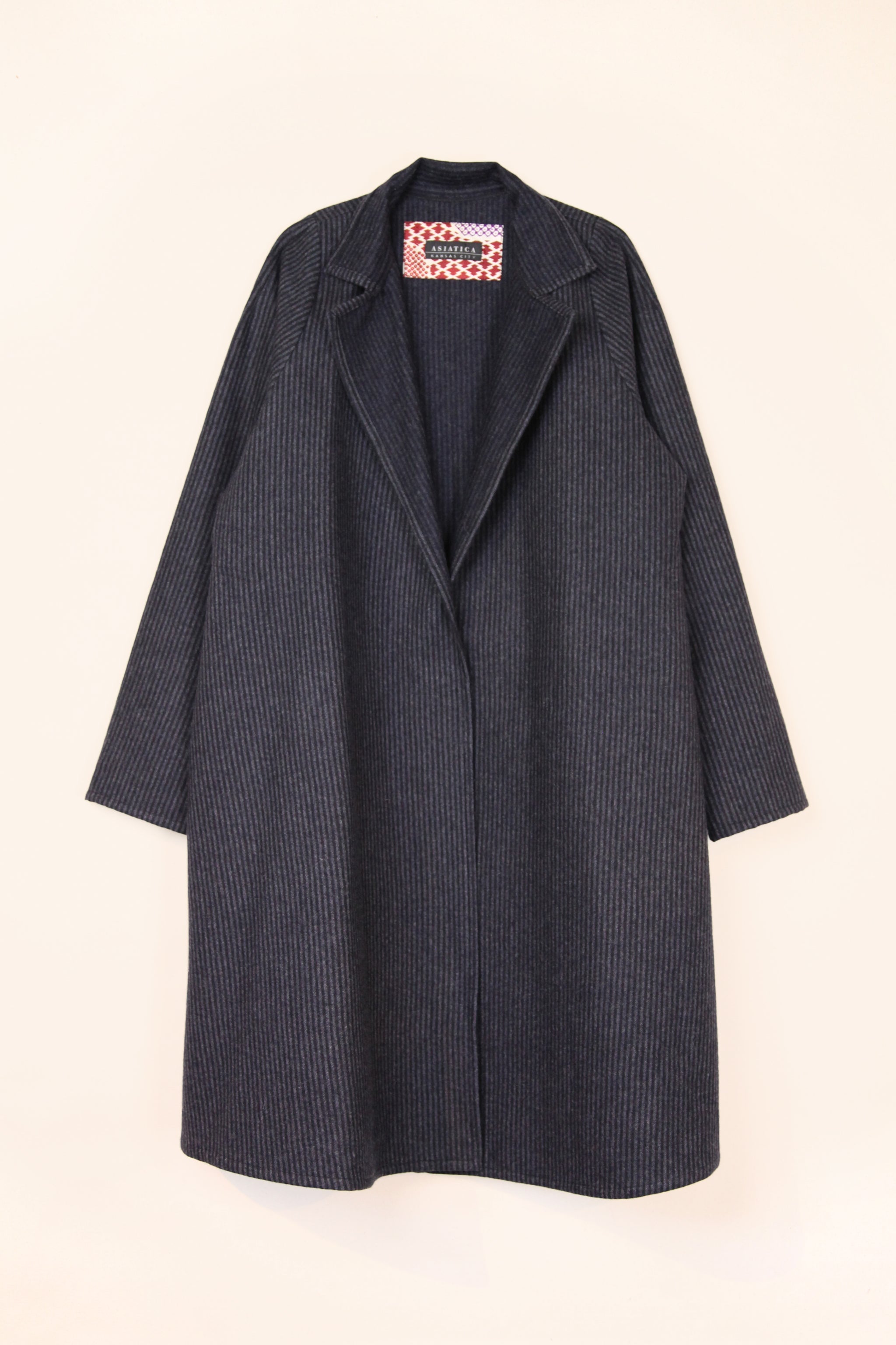 Reed Topper in Charcoal Striped Coating