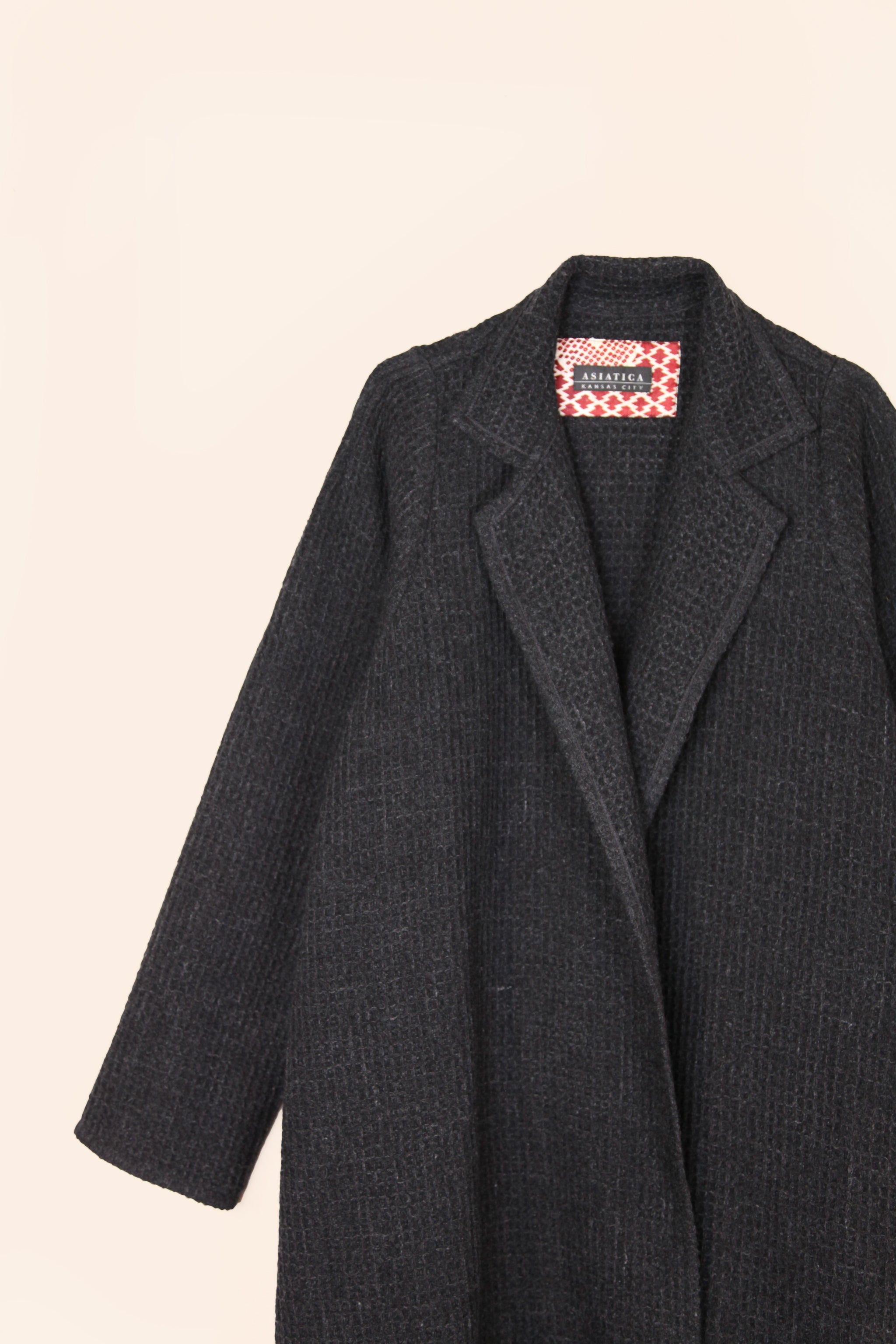 Reed Topper in Charcoal Waffle Weave Wool